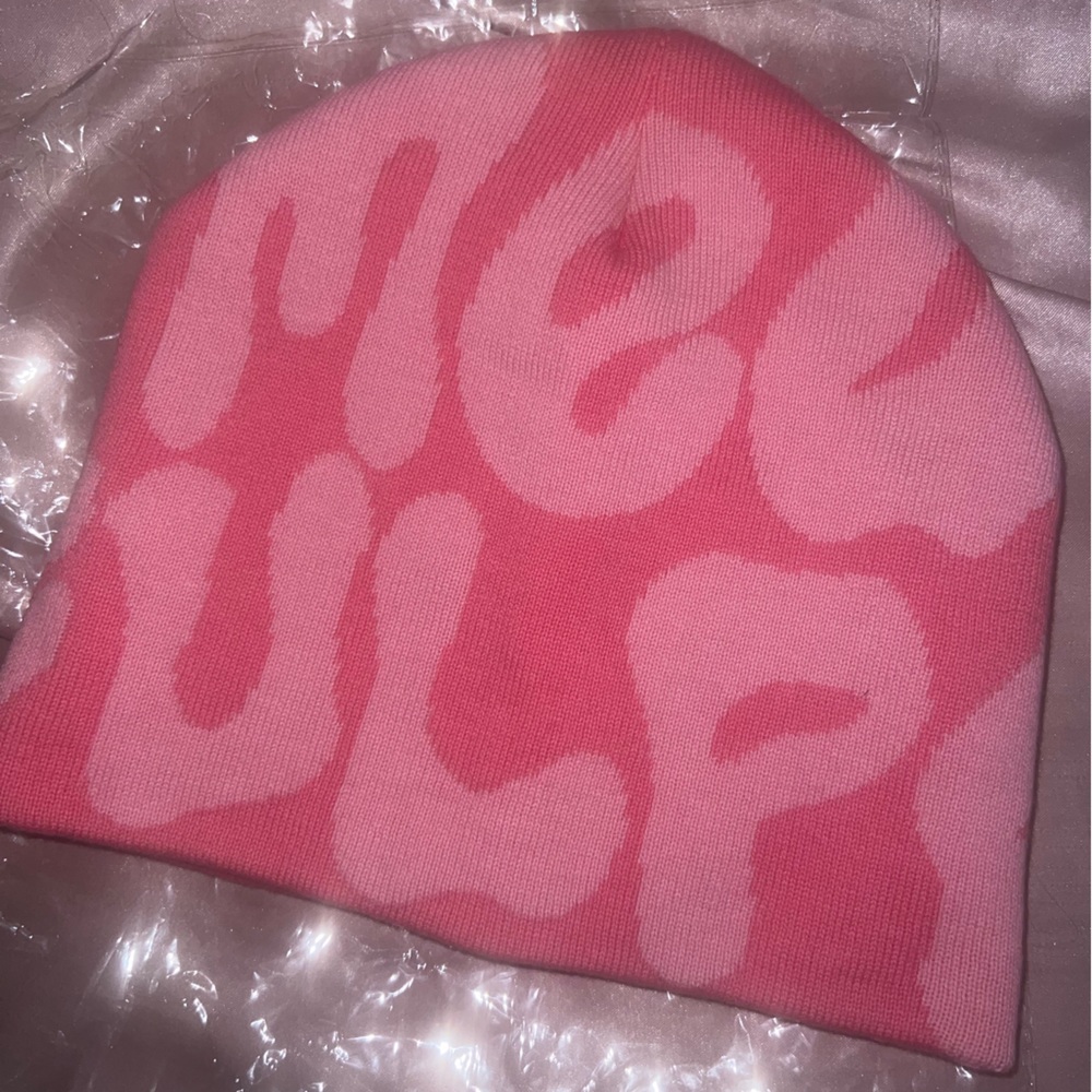 Mea Culpa Pink Beanie  worn once in excellent condition